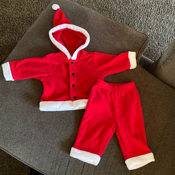 Other - Baby Santa Suit hooded Christmas 6-9 mo 2-piece pants and jacket